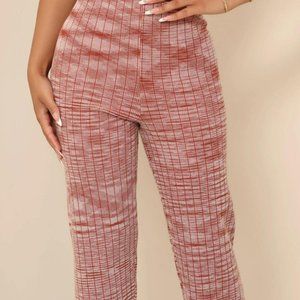 Fashion Nova Vintage Melinna Marled Knit Pants NWT XL - Rust